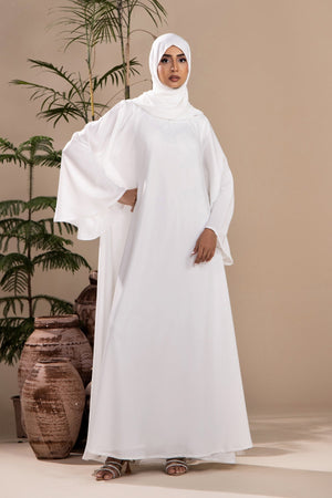 White - Umbrella Abaya - Malbus