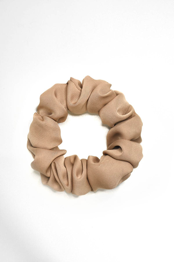 Beige Silk Scrunchie